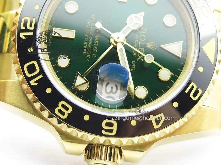 MiroTime 0216 SportInspired GMT-Master II 116718LN YG Bp-Maker Green Dial Ceramic Bezel On YG Bracelet A 3777